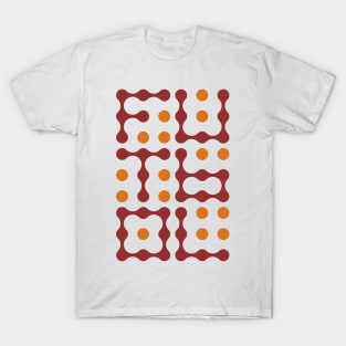 Futbol Metaballs Typography (Red Orange) T-Shirt